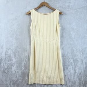 Vintage Louis Feraud Paris Striped Tweed Sheath Dress Size 6 Quiet Luxury French